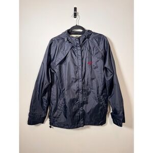 Nike Team Sports Mens Large Navy Blue Ripstop Hooded Windbreaker Jacket